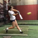 High school softball prospect at hitting lesson
