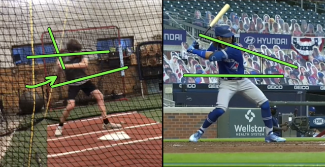Hitting video analysis comparison to professional